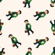 Office workers cartoon seamless pattern background N67