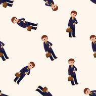 Office workers cartoon seamless pattern background N70
