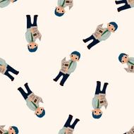 Office workers cartoon seamless pattern background N71