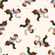 Office workers cartoon seamless pattern background N72