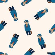 Office workers cartoon seamless pattern background N74