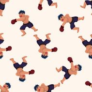 boxer cartoon seamless pattern background N36