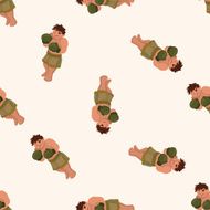 boxer cartoon seamless pattern background N38