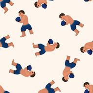 boxer cartoon seamless pattern background N39