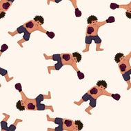 boxer cartoon seamless pattern background N40