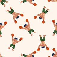 boxer cartoon seamless pattern background N41
