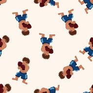 boxer cartoon seamless pattern background N43