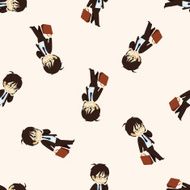 Office workers cartoon seamless pattern background N75