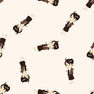 Office workers cartoon seamless pattern background N76