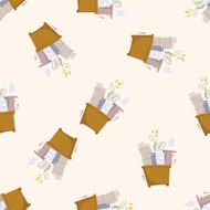 Office workers cartoon seamless pattern background N78