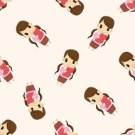 Office workers cartoon seamless pattern background N79