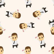 Office workers cartoon seamless pattern background N80