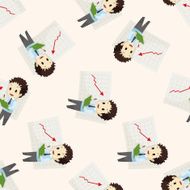 Office workers cartoon seamless pattern background N81