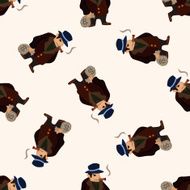mafia cartoon seamless pattern background N32