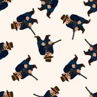 mafia cartoon seamless pattern background N33
