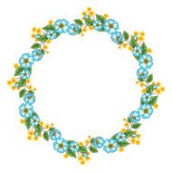 Frame of flowers arranged in a circle N6