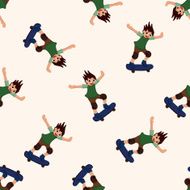 Extreme Sports cartoon seamless pattern background N44