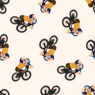 Extreme Sports cartoon seamless pattern background N45