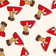 Water Sports cartoon seamless pattern background N31