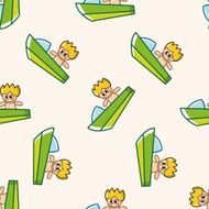 Water Sports cartoon seamless pattern background N32