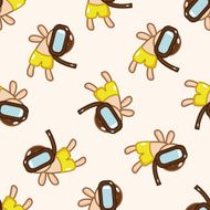 Water Sports cartoon seamless pattern background N34