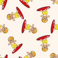 Water Sports cartoon seamless pattern background N36