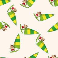 Water Sports cartoon seamless pattern background N38