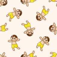 fitness trainer cartoon seamless pattern background N11