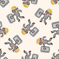 thief cartoon seamless pattern background N34
