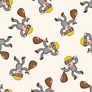 thief cartoon seamless pattern background N35