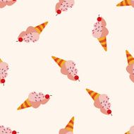 ice cream cartoon seamless pattern background N7
