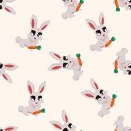 animal rabbit cartoon seamless pattern background N5