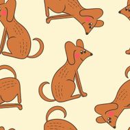 Seamless pattern of cute dogs