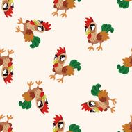 animal cock cartoon seamless pattern background N2