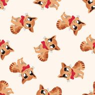 animal cat cartoon seamless pattern background N4