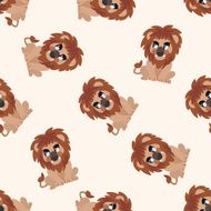 animal lion cartoon seamless pattern background