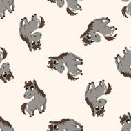 animal horse cartoon seamless pattern background N2