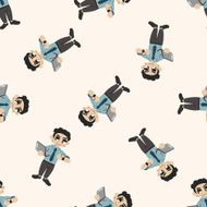 Office workers cartoon seamless pattern background N84