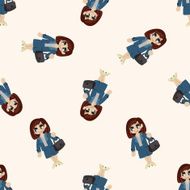 Office workers cartoon seamless pattern background N86