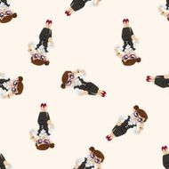 Office workers cartoon seamless pattern background N87