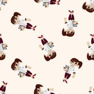 Office workers cartoon seamless pattern background N88