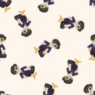 Office workers cartoon seamless pattern background N90