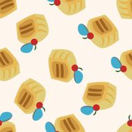 decorating cake cartoon seamless pattern background N39