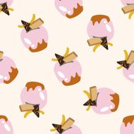 decorating cake cartoon seamless pattern background N40