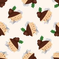 decorating cake cartoon seamless pattern background N42