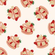 decorating cake cartoon seamless pattern background N44