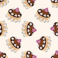 decorating cake cartoon seamless pattern background N45