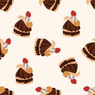 decorating cake cartoon seamless pattern background N46