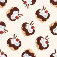 decorating cake cartoon seamless pattern background N47
