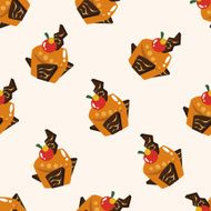 decorating cake cartoon seamless pattern background N48